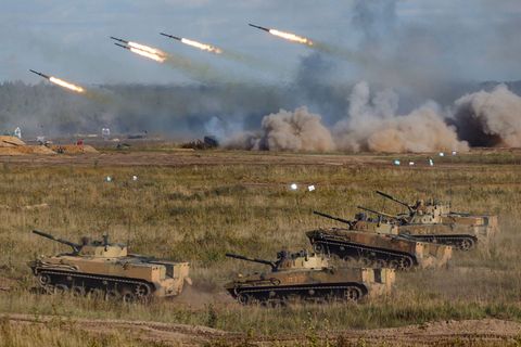 Am Sapad-Manöver 2021 waren 200 000 Soldaten aus Russland und Belarus beteiligt. (Archivbild) Foto: Vadim Savitskiy/Russian Defe