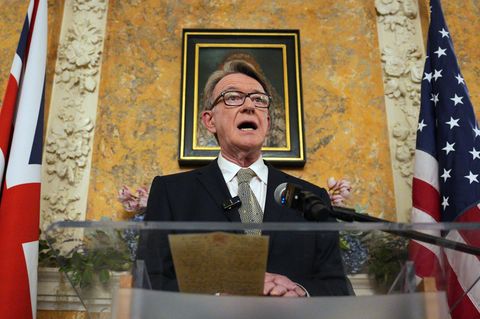 Peter Mandelson spricht in Washington im Februar 2025