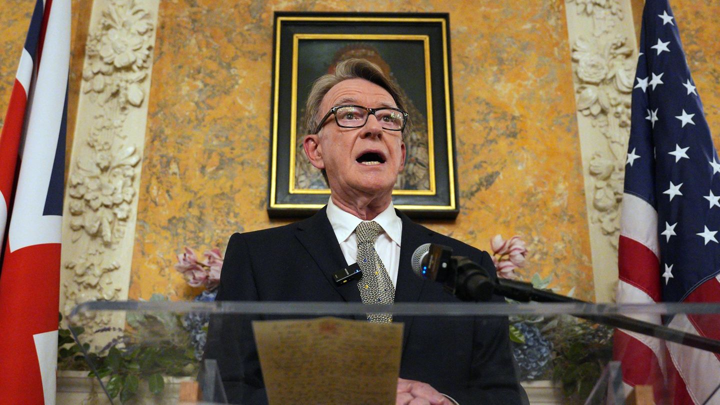 Peter Mandelson spricht in Washington im Februar 2025