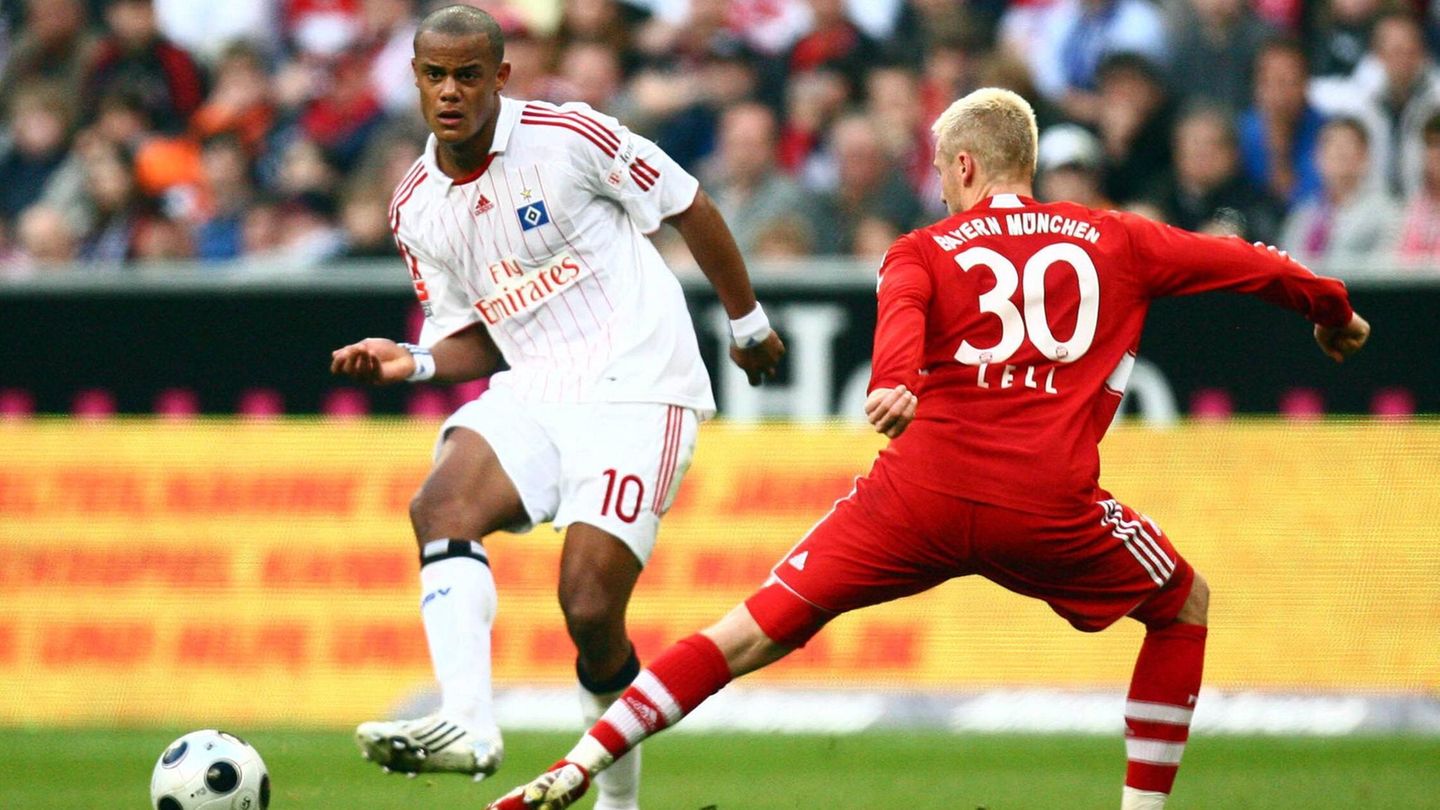 Vincent Kompany im Trikot des Hamburger SV gegen den FC Bayern