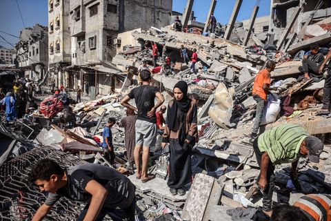 Bei israelischen Angriffen im Gazastreifen starben nach Angaben aus medizinischen Kreisen mindestens 50 Menschen. Foto: Abed Rah