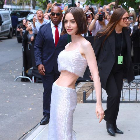 Schauspielerin Lily Collins bei der Fashion Week in New York