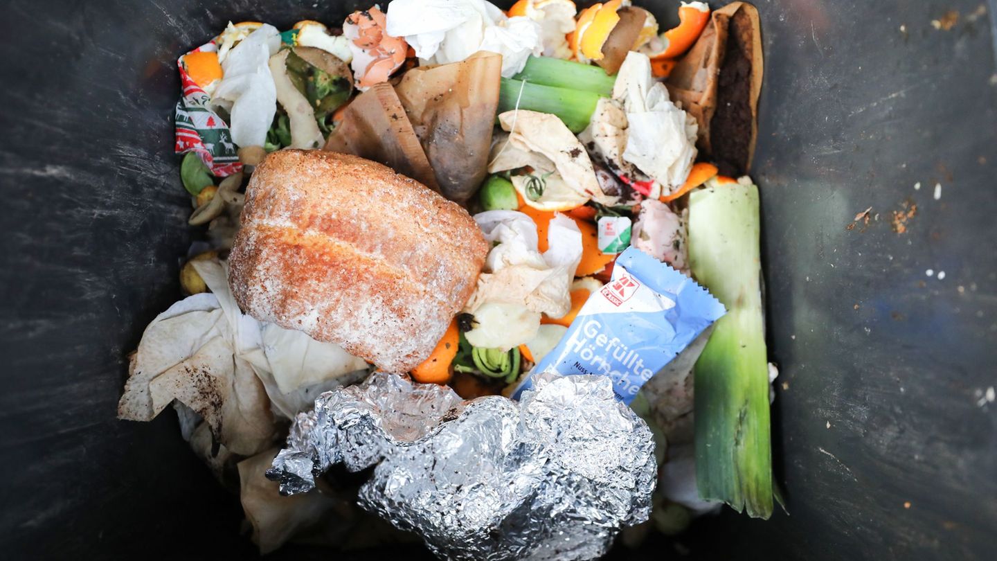 Plastik im Biomüll: Diese Tonne zeigt, wie falsche Trennung aussieht. (Symbolbild) Foto: Jan Woitas/dpa-Zentralbild/dpa