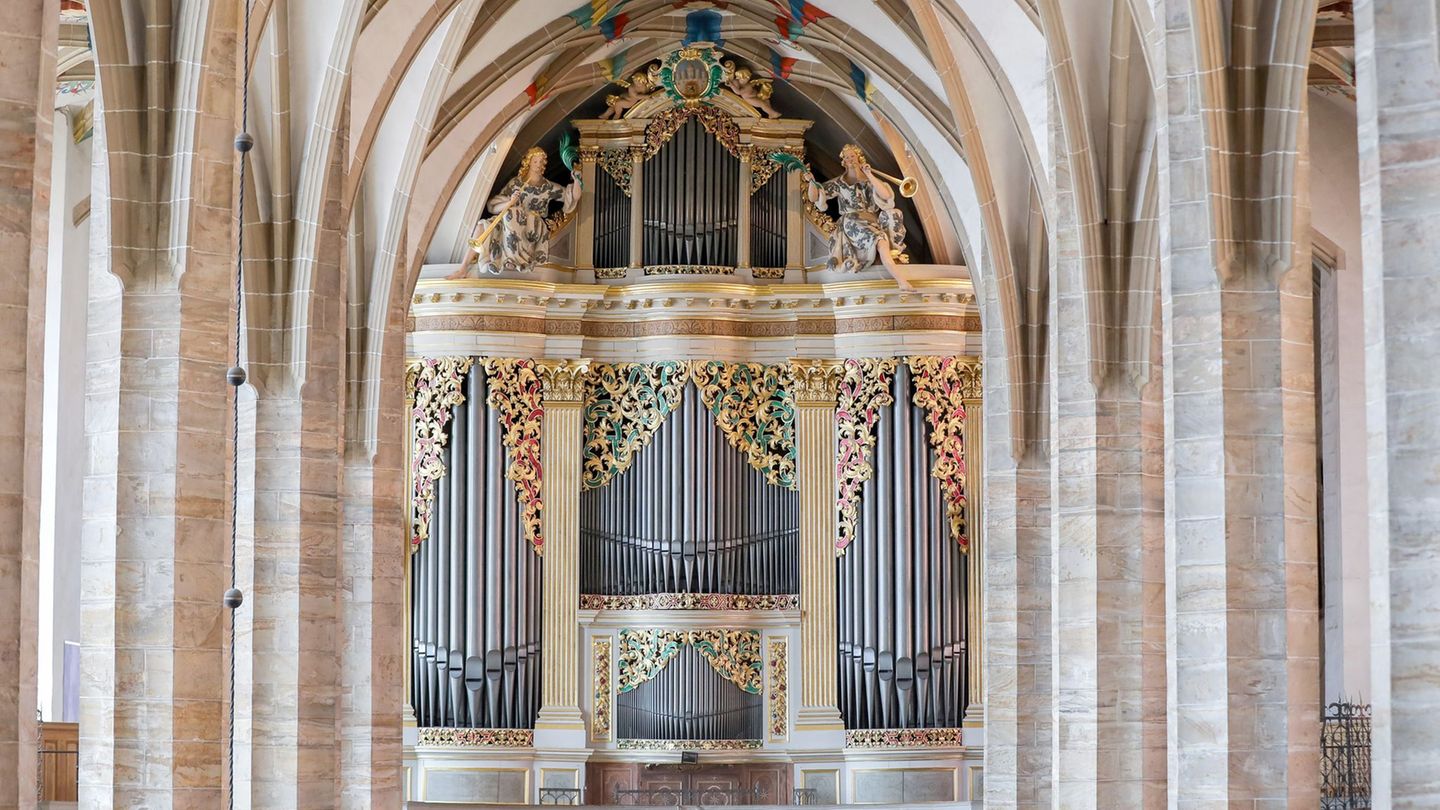Blick auf die Silbermann-Orgel im Dom St. Marien Freiberg. Hier zeigen die Preisträger des diesjährigen Gottfried-Silbermann-Org