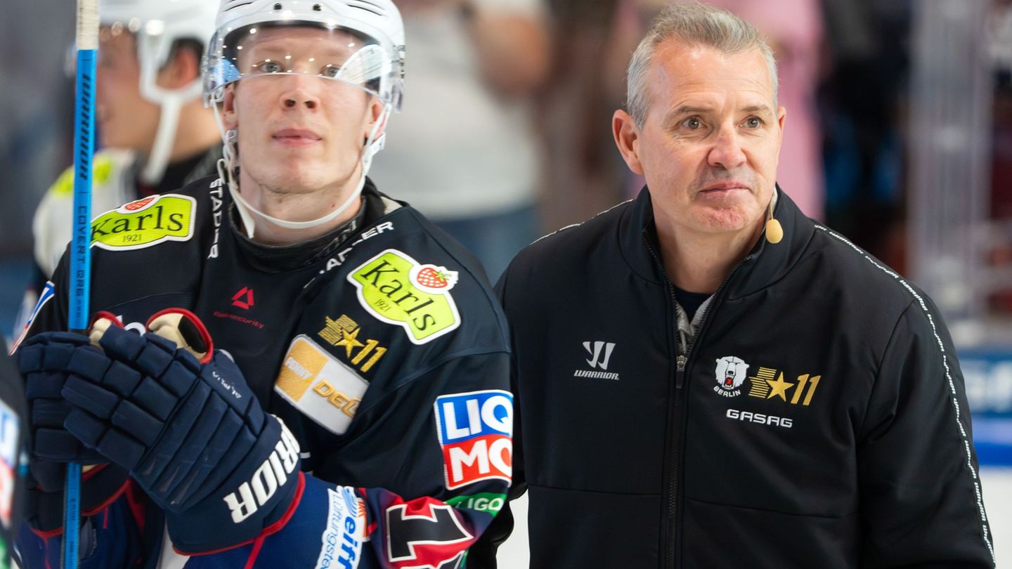 Jonas Müller und Cheftrainer Serge Aubin von den Eisbären Berlin können einen weiteren denkwürdigen Sieg in Köln feiern. Foto: S
