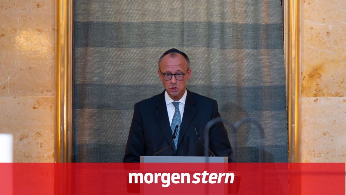 Friedrich Merz bei seiner Rede in der Synagoge in München
