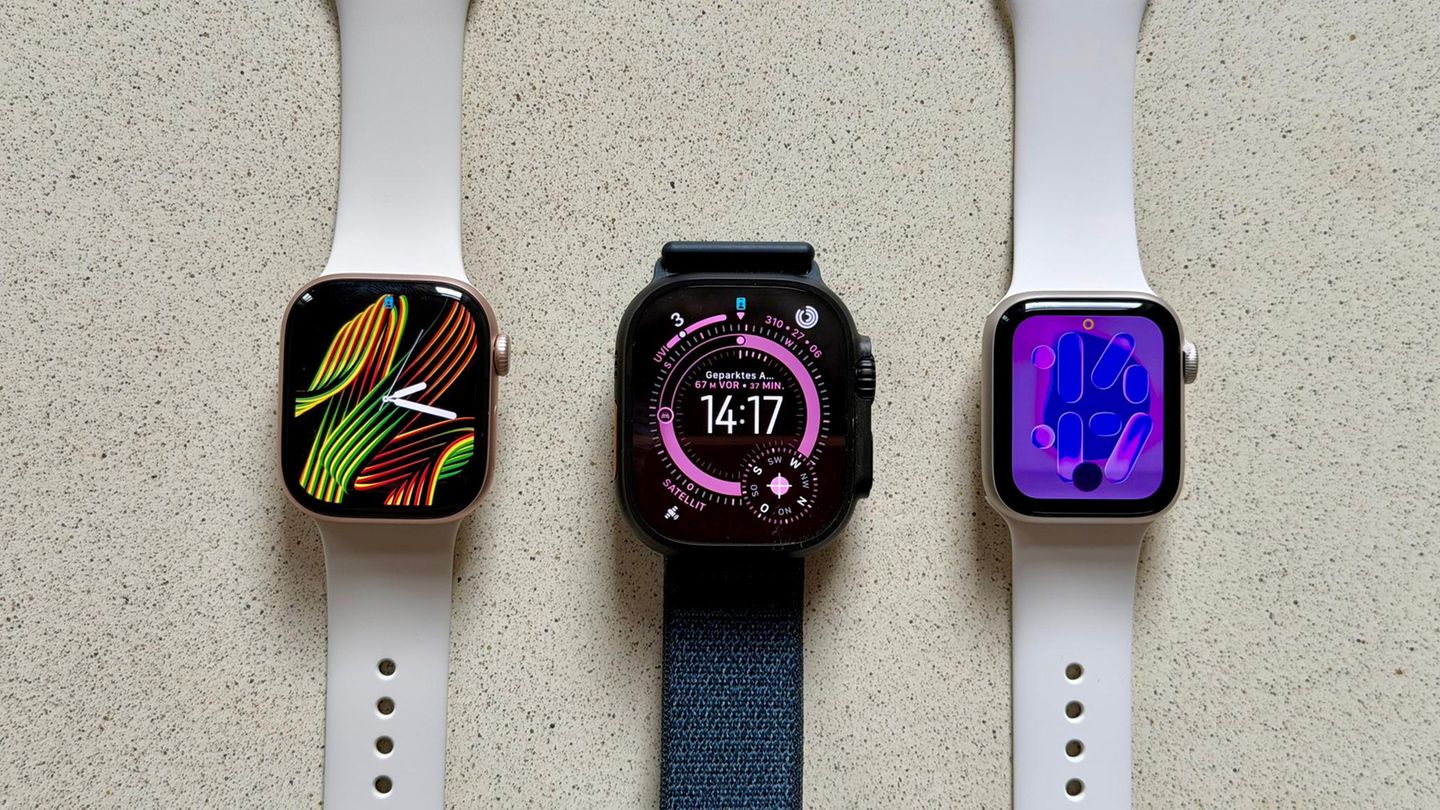 Apple Watch Ultra 3, SE 3 und Series 11 liegen nebeneinander