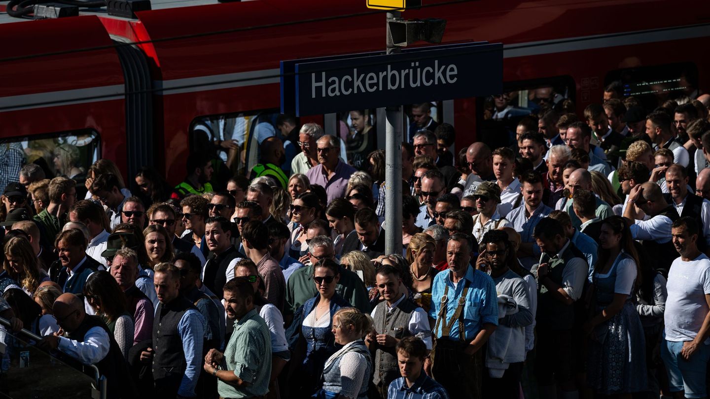 Gerade an der Hackerbrücke steigen viele Wiesnbesucher in die S-Bahn ein und aus (Archivbild). Foto: Lukas Barth/dpa