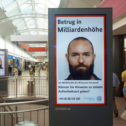 Ex-Wirecard-Manager Jan Marsalek auf einem Fahndungsplakat