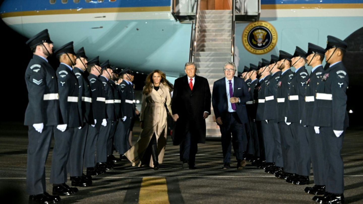 Ankunft von Melania und Donald Trump in Stansted