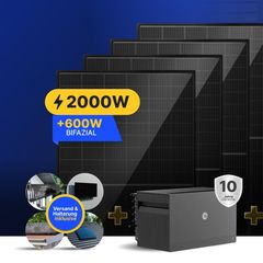Das Balkonkraftwerk-Set von Solakon kommt mit vier Solarmodulen und Speicher – und zum Sonderpreis.
