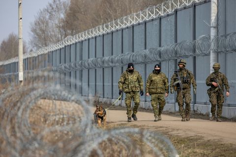 Befestigungan an polnischer Grenze zu Belarus