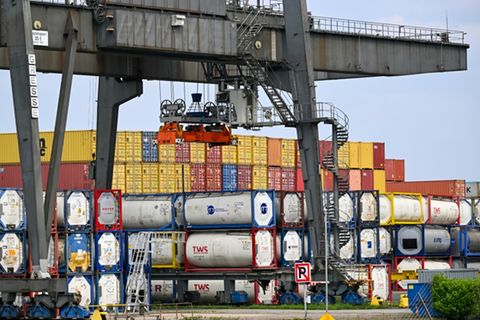 Containerterminal in Duisburg
