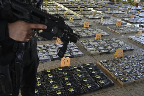 Beschlagnahmtes Kokain in Südamerika