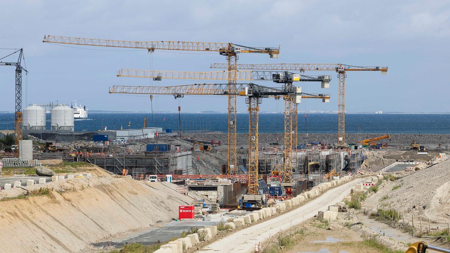 Bauarbeiten für die Fehmarnbeltquerung auf der Insel Fehmarn