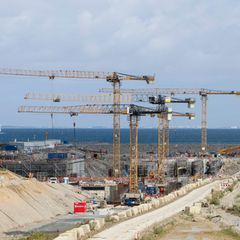 Bauarbeiten für die Fehmarnbeltquerung auf der Insel Fehmarn
