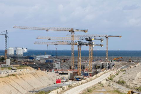 Bauarbeiten für die Fehmarnbeltquerung auf der Insel Fehmarn