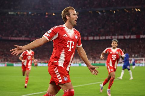 Harry Kane vom FC Bayern bejubelt eines seiner Tore