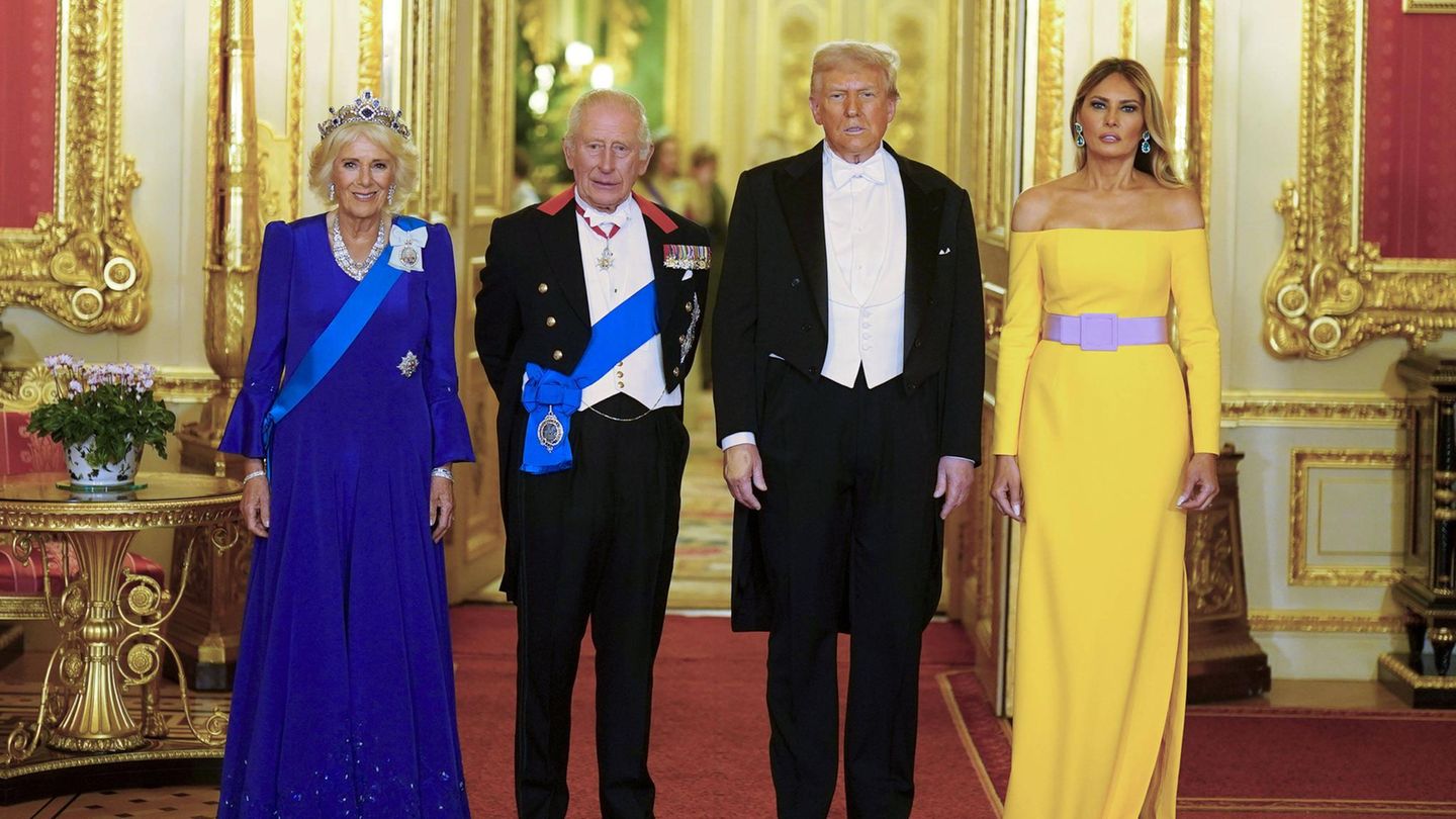 Melania Trump: Gruppenbild mit Ehemann Donald, König Charles und Camilla Melania Trump: Gruppenbild mit Ehemann Donald, König Charles und Camilla
