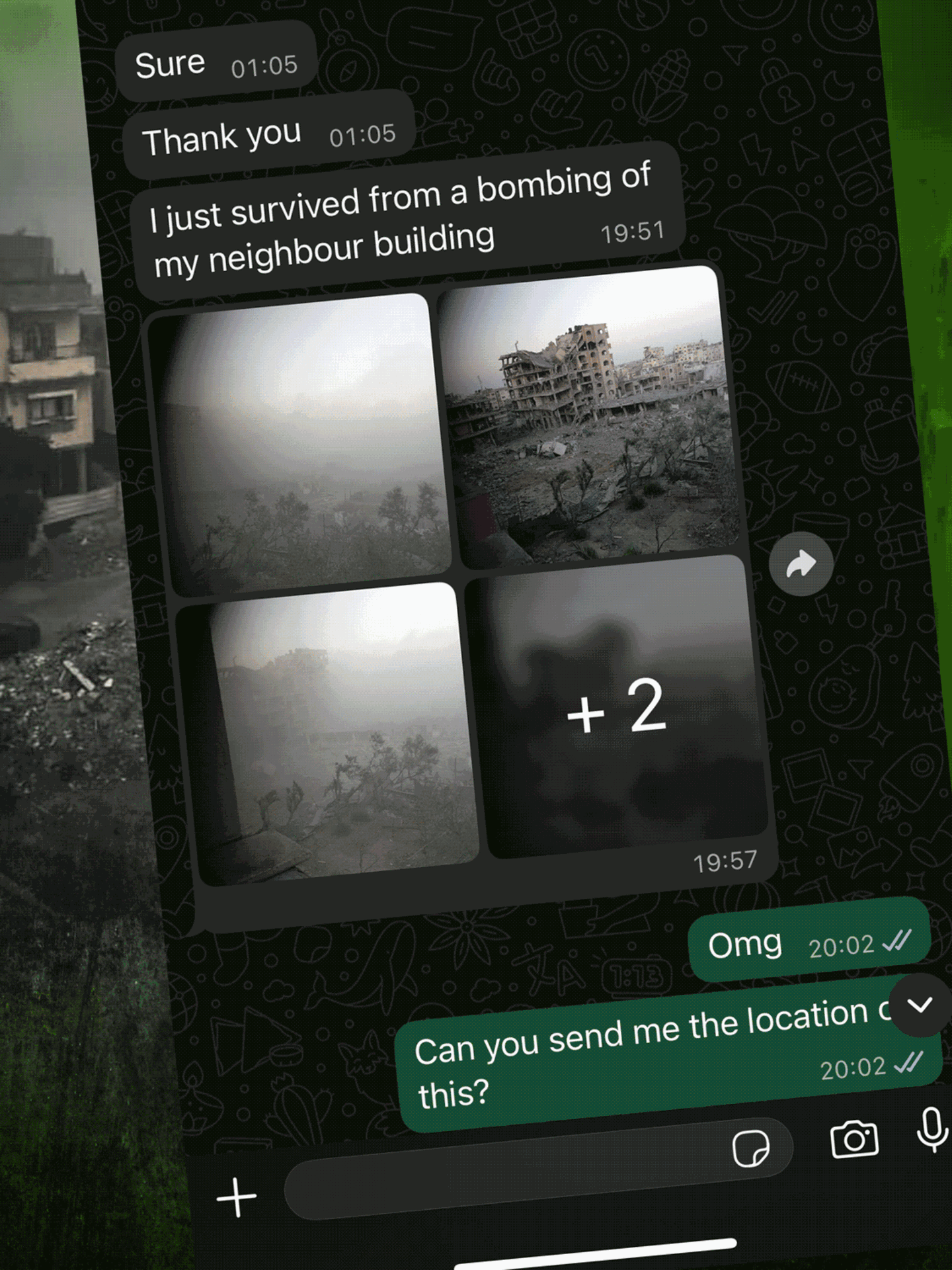 Seit Mai dokumentiert  Mohammed Aiash für den stern das Leben seiner Familie in Gaza. Eine seiner ersten Nachrichten: "Ich habe gerade die Bombardierung des Nachbarhauses überlebt."