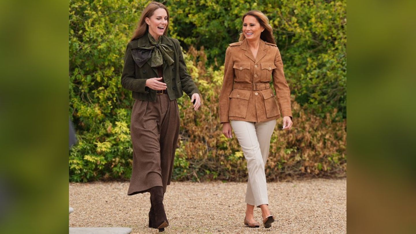 Prinzessin Kate und Melania Trump auf Schloss Windsor.