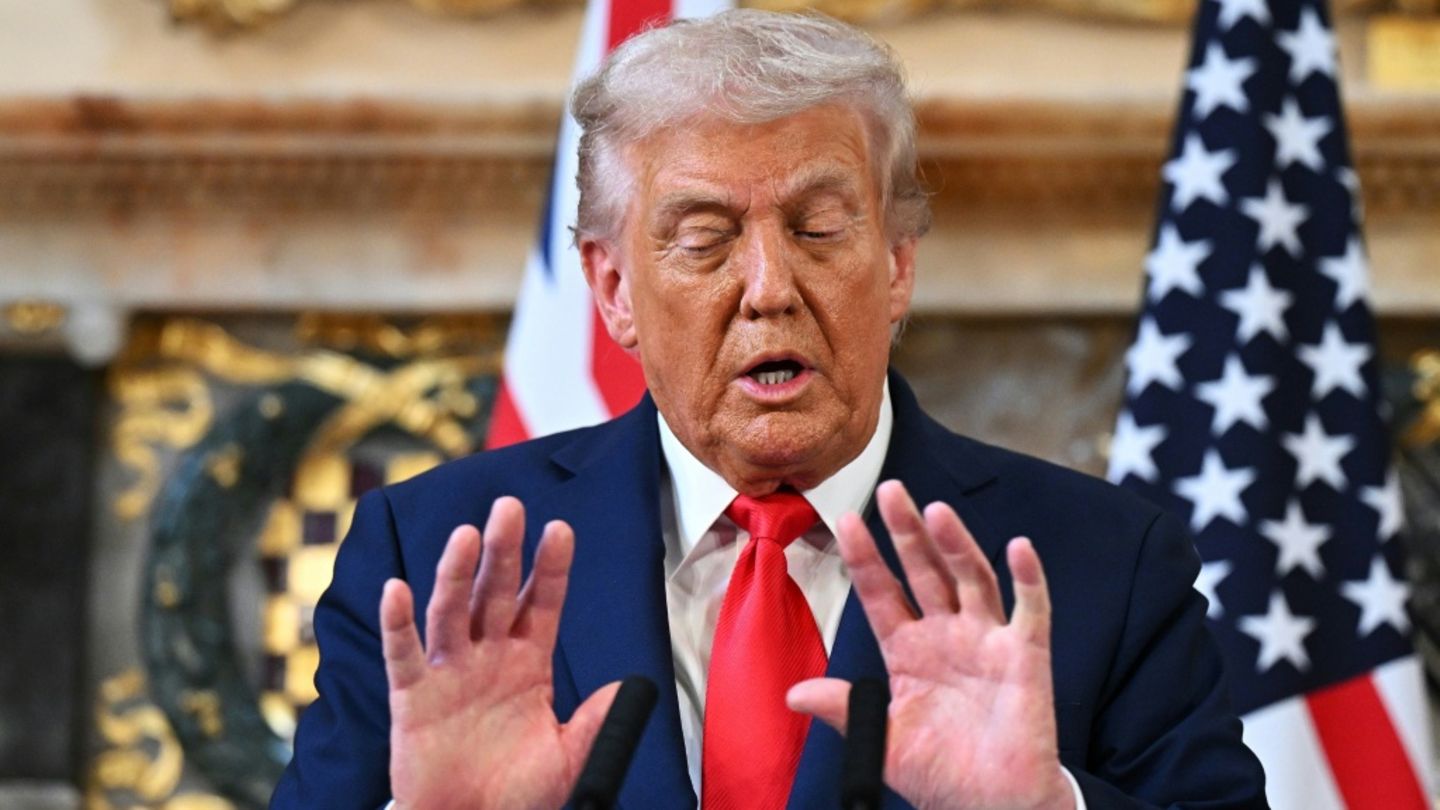 Donald Trump während seiner Pressekonferenz