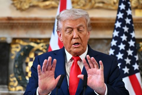 Donald Trump während seiner Pressekonferenz