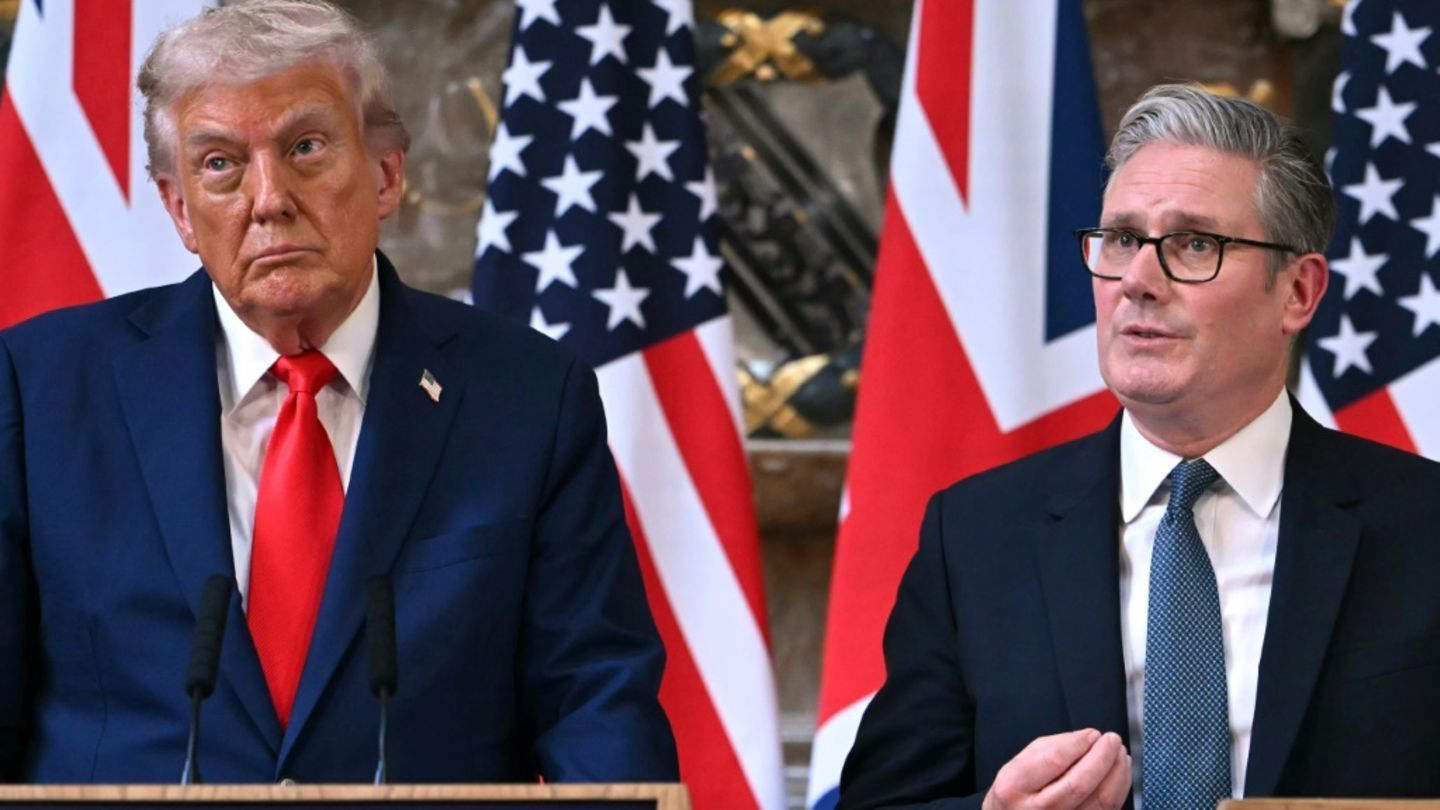 Keir Starmer und Donald Trump bei der Pressekonferenz