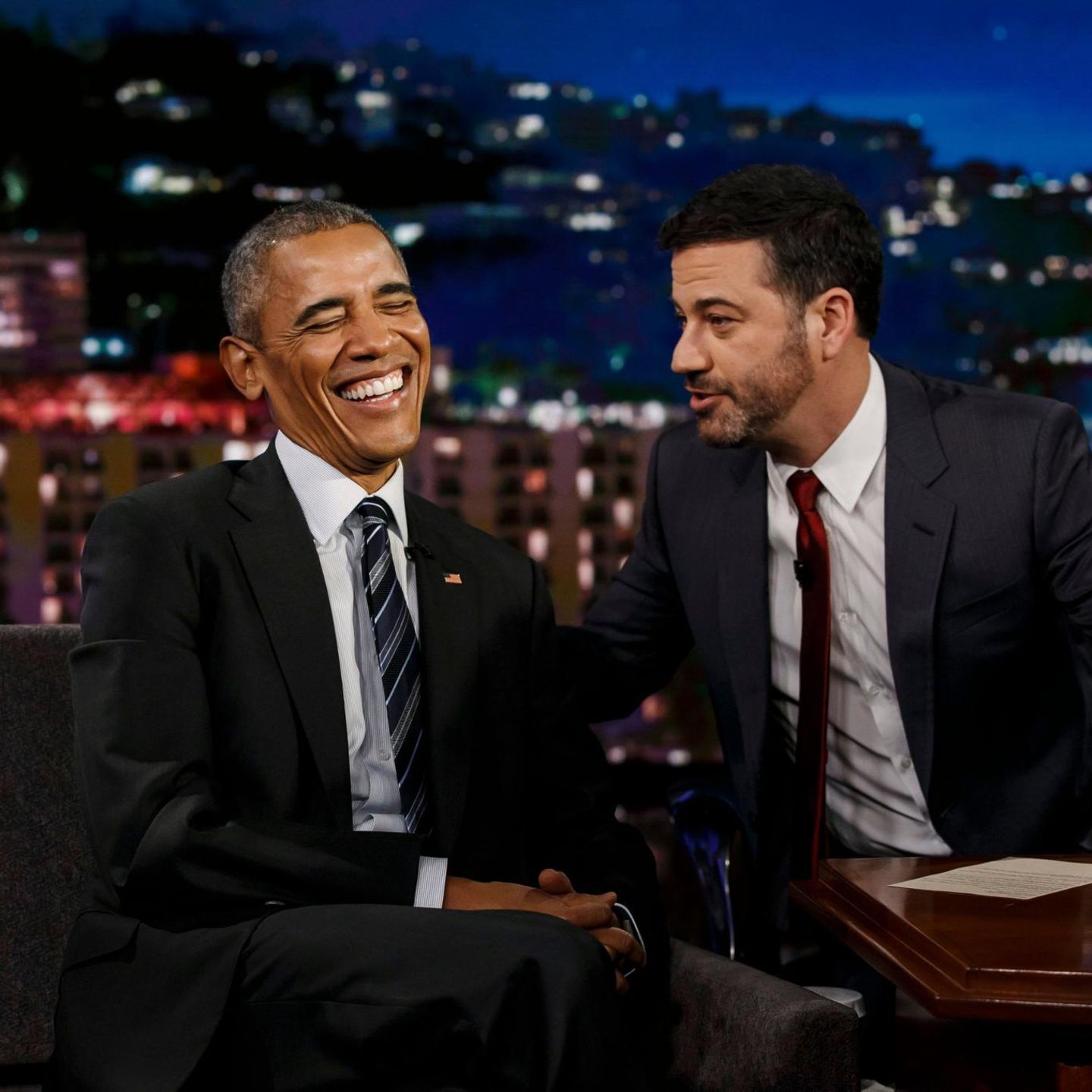 Barack Obama, damals noch amtierender US-Präsident, zu Gast in Jimmy Kimmels Late-Night-Show 2016