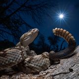 Eine Klapperschlange im Mondlicht