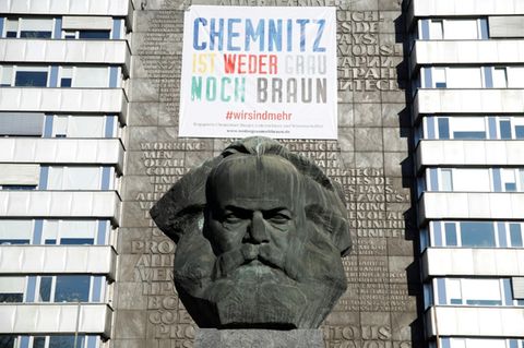 Karl-Marx-Kopf in Chemnitz im September 2018