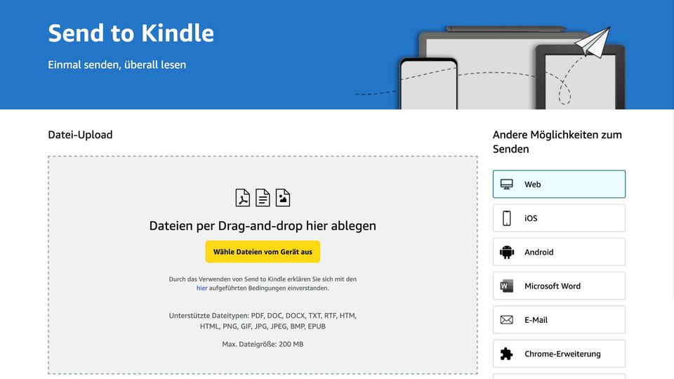 E-Book-Reader Test: Send-to-Kindle