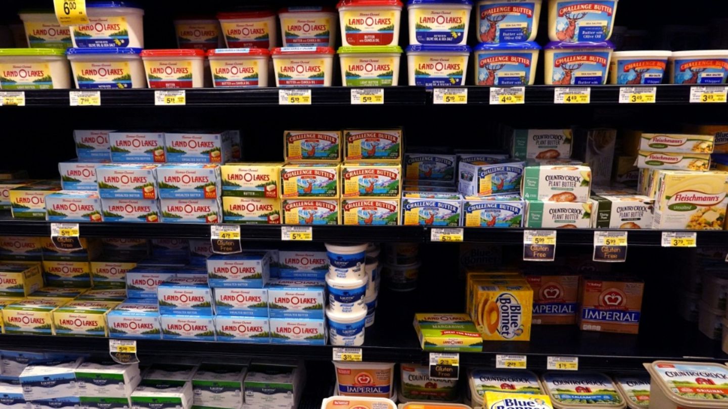 Milchprodukte in einem Supermarkt in Chicago im Jahr 2022