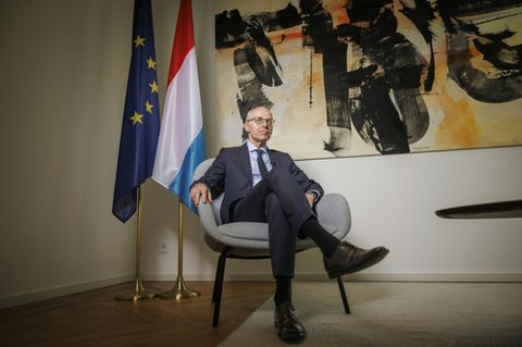 Luemburgs Regierungschef Frieden beim AFP-Interview am 18. September