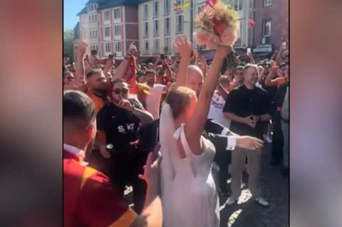 Grölende Galatasaray-Fans kapern Hochzeit in Frankfurt