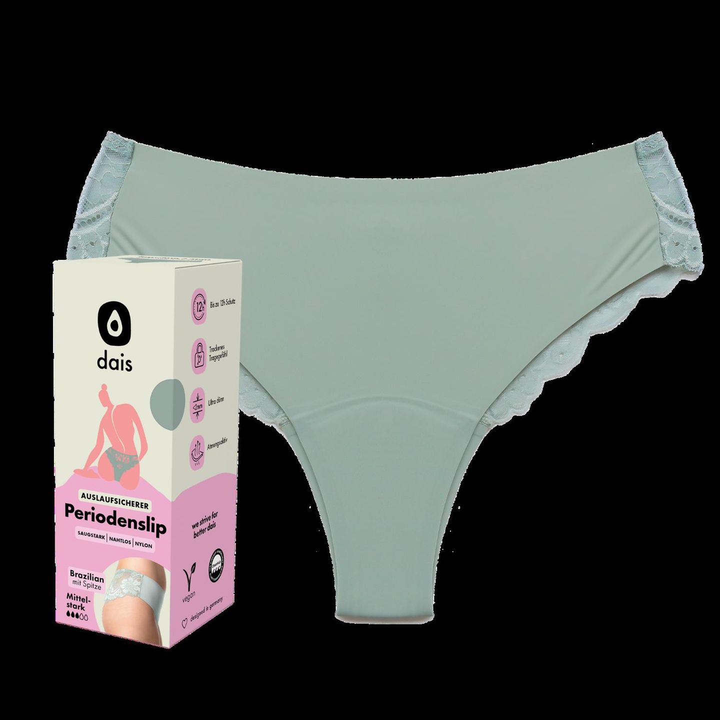 Brazilian mit Spitze in Matcha