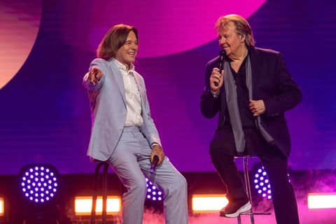 Jürgen Drews (l.) und Howard Carpendale in der "Giovanni Zarrella Show".