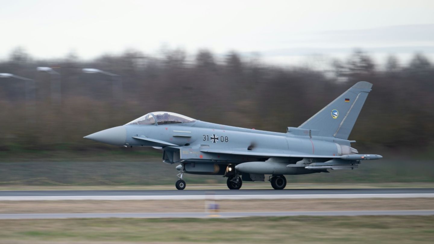 Ein Eurofighter bei einem Start