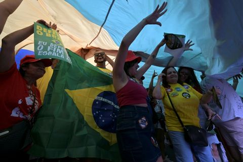 Protestierende in São Paulo