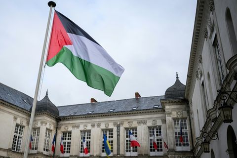 Palästinensische Flagge in Nantes