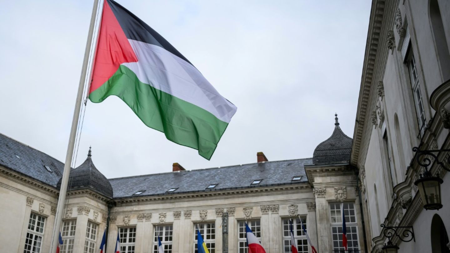 Palästinensische Flagge in Nantes