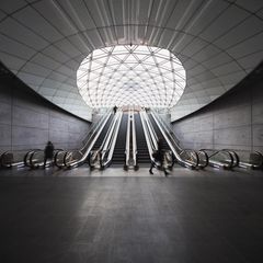 Rolltreppen der Bahnstation Triangeln in Malmö