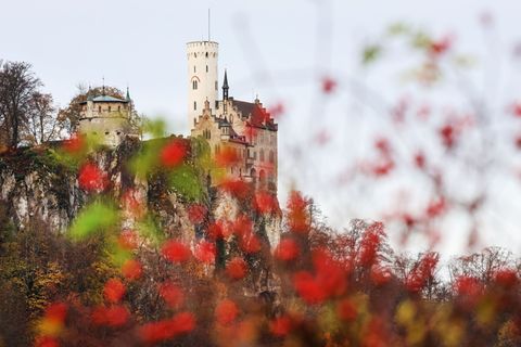 Der Albaufstieg bei Schloss Lichtenstein ist nach einem Steinschlag gesperrt. (Archivbild) Foto: Thomas Warnack/dpa