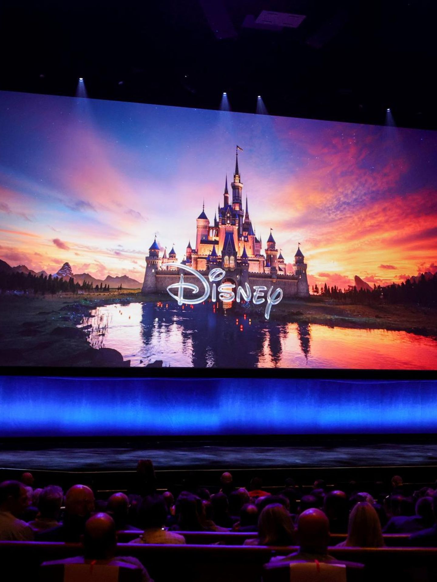 Das berühmte Disney-Schloss auf einer Kinoleinwand