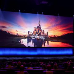 Das berühmte Disney-Schloss auf einer Kinoleinwand