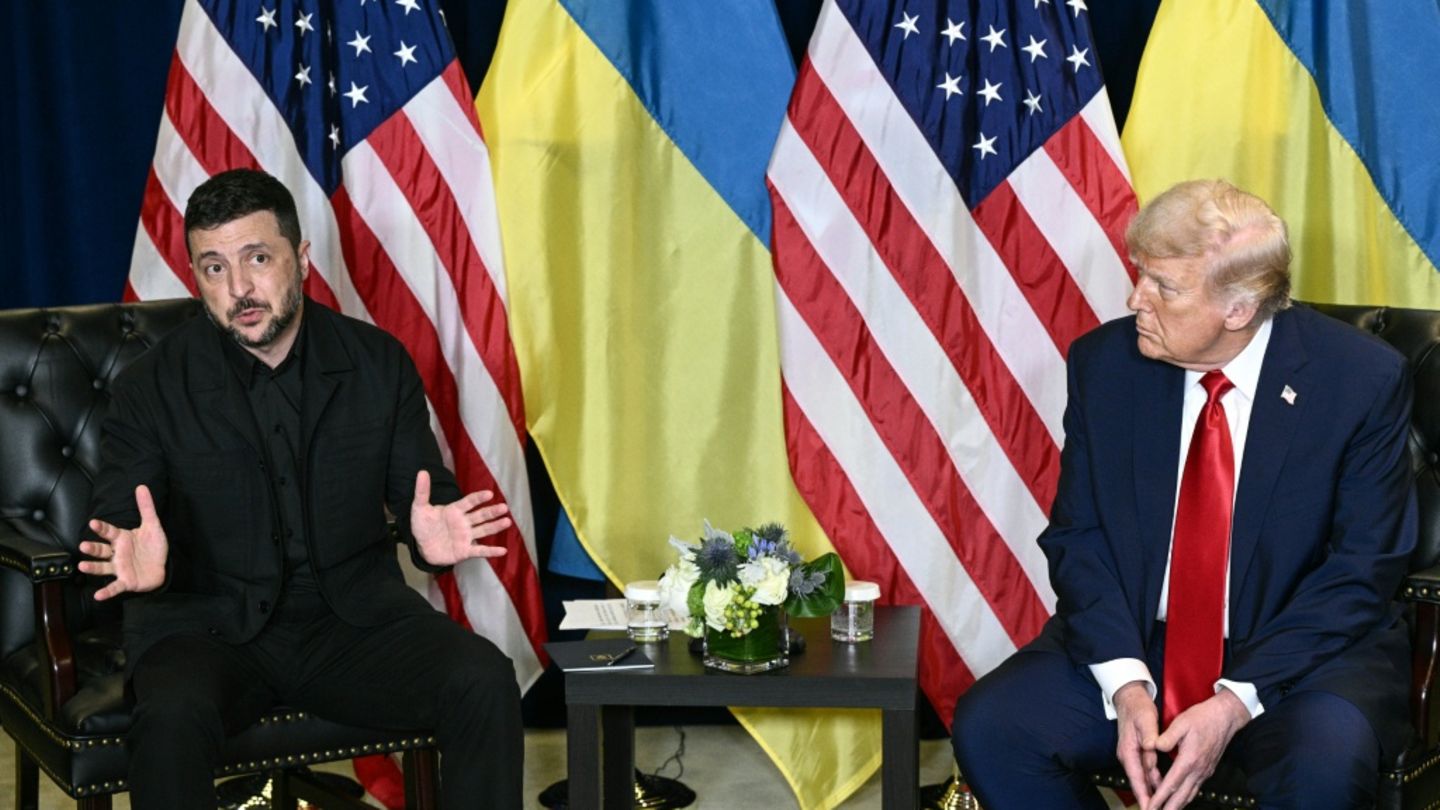 US-Präsident Trump am Dienstag bei einem Treffenn mit dem ukrainischen Präsidenten Selenskyj in New York