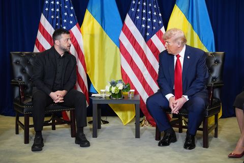Trump und Selenskyj treffen sich am Rande der UN-Generaldebatte zu einem Gespräch. Foto: Evan Vucci/AP/dpa