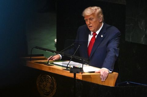 Trump am Rednerpult der UN