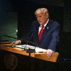 Trump am Rednerpult der UN