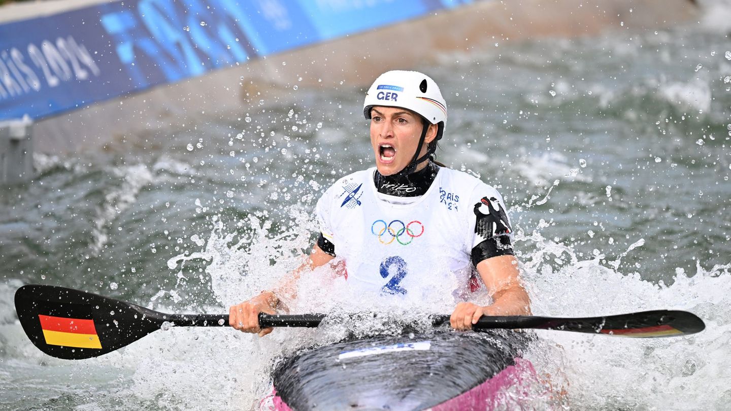 Ricarda Funk benötigt ein neues Paddel. Foto: Sebastian Kahnert/dpa